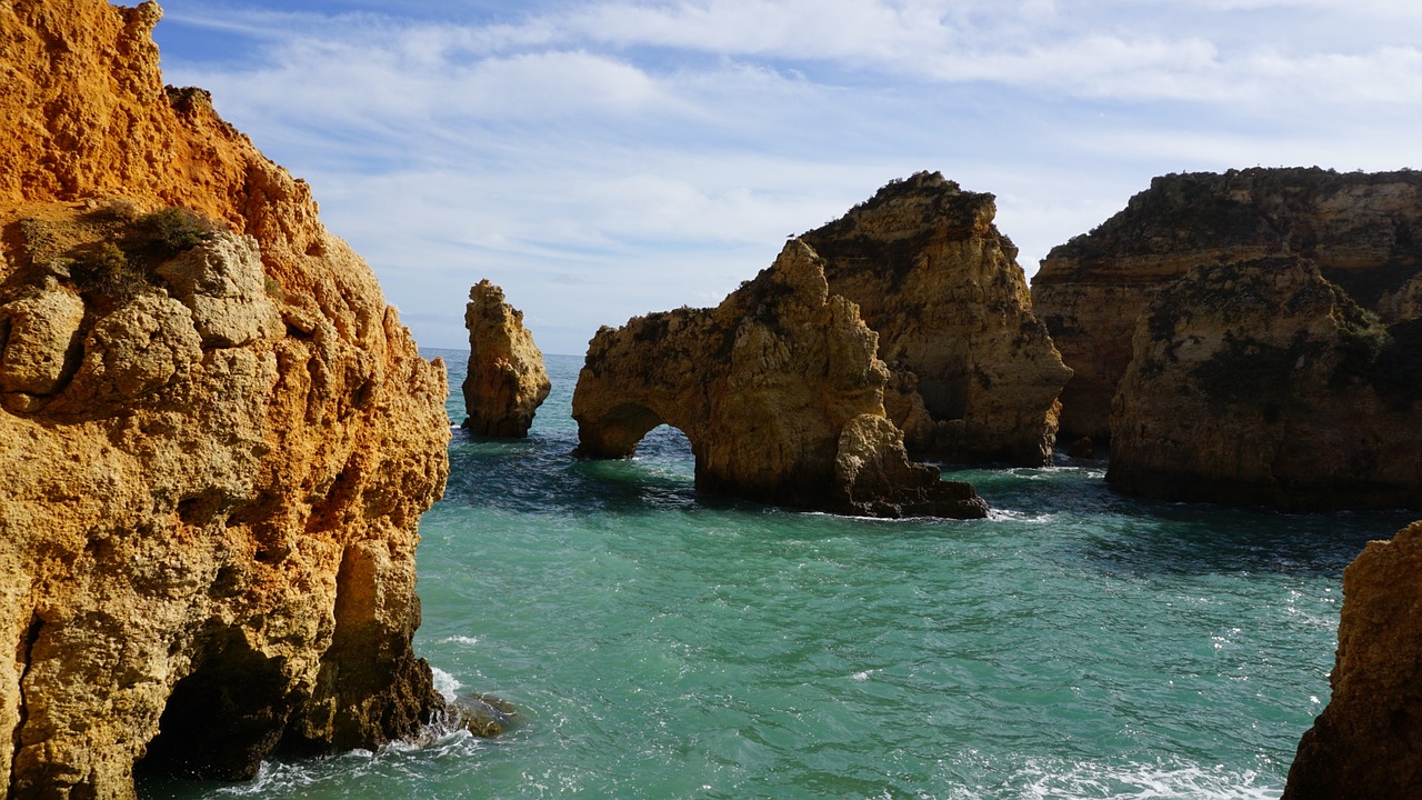 lagos rocks beach free photo