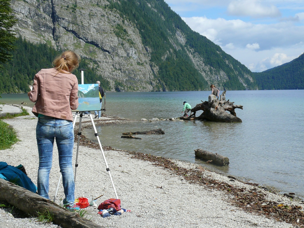 lake painter paint free photo