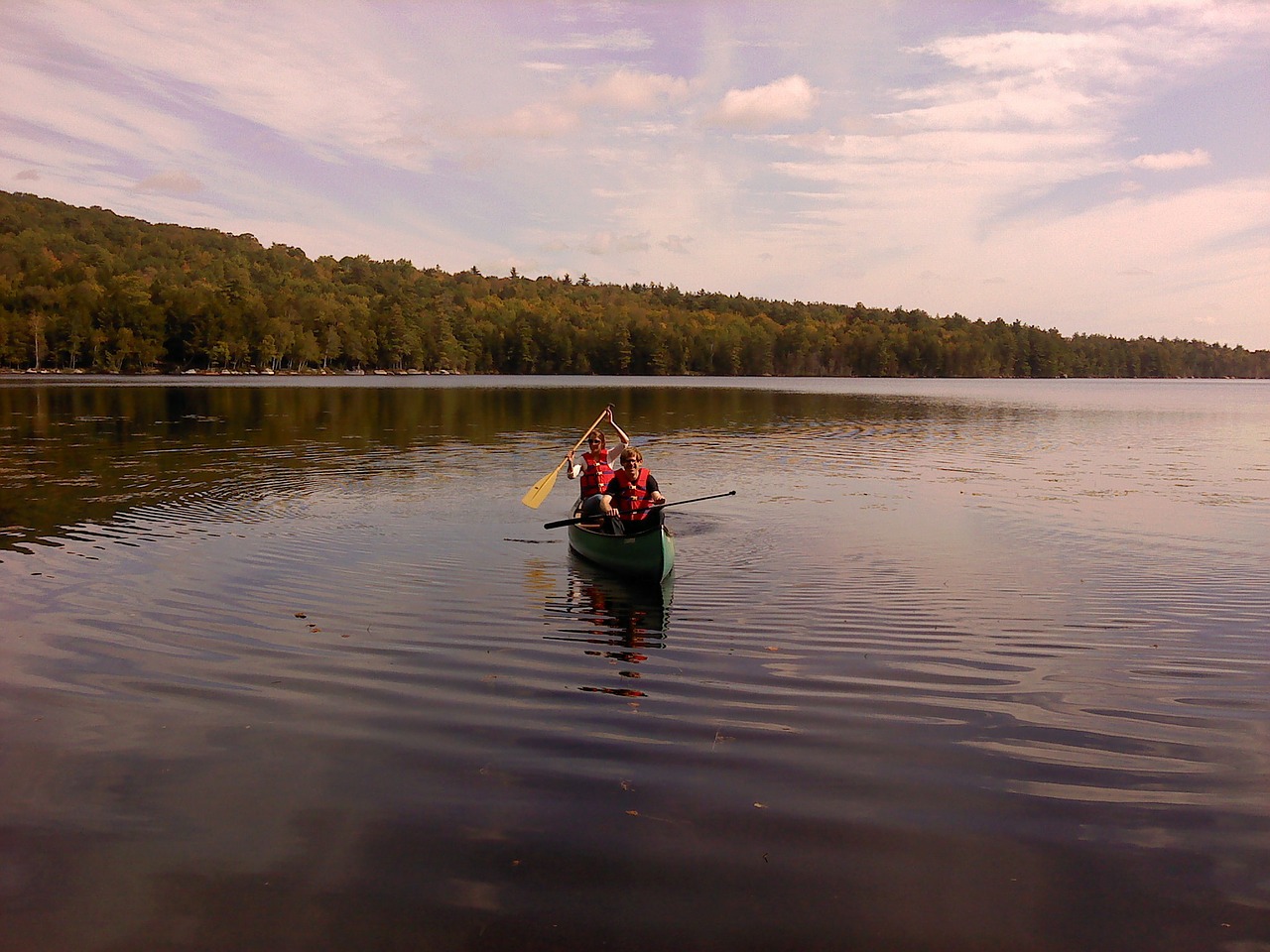 lake canoe rowing free photo