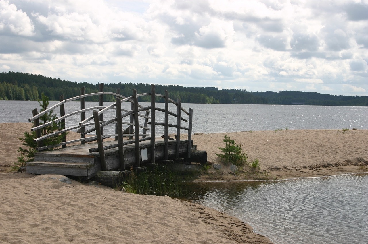 lake bridge sand free photo