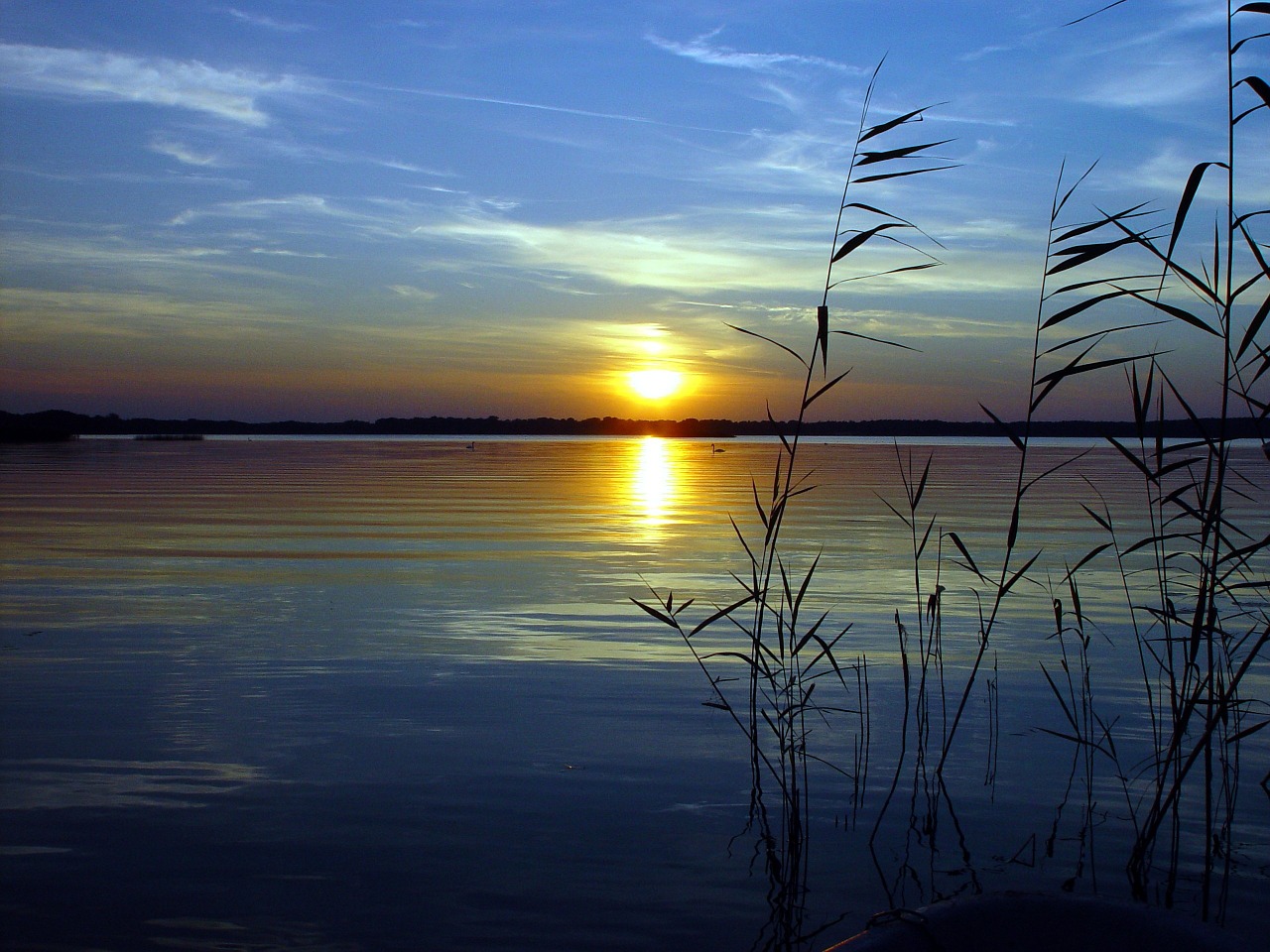 lake sunset seascape free photo