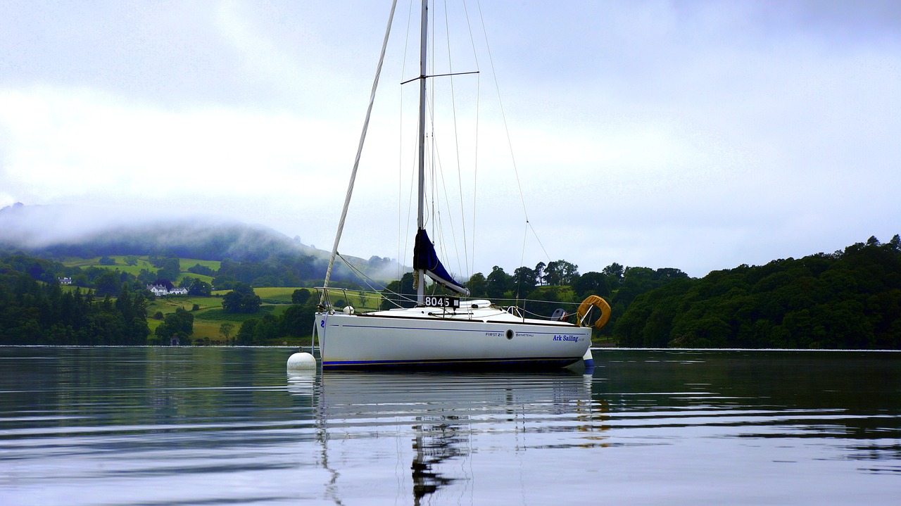 lake boat water free photo