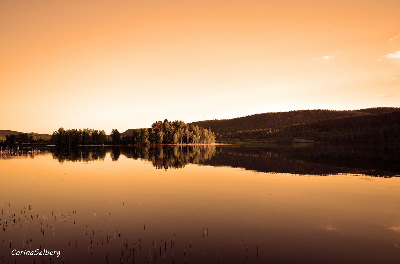 lake evening landscapes free photo