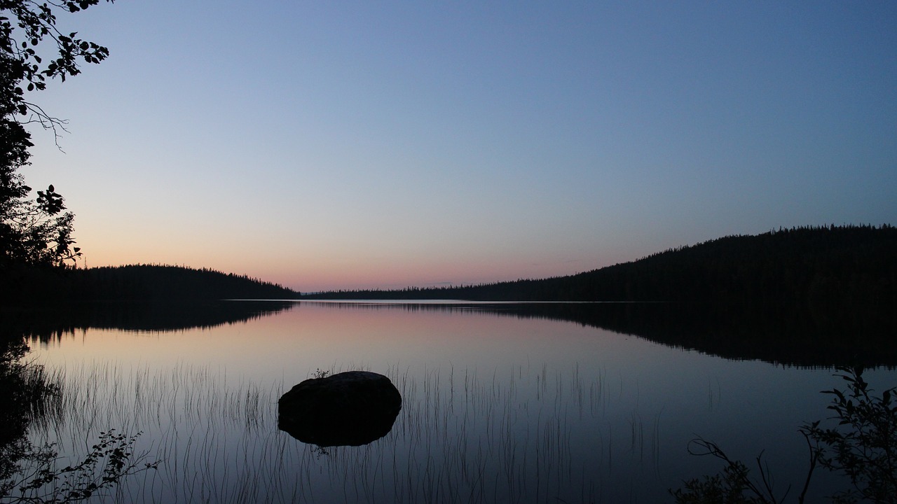 lake after sunset dusk free photo