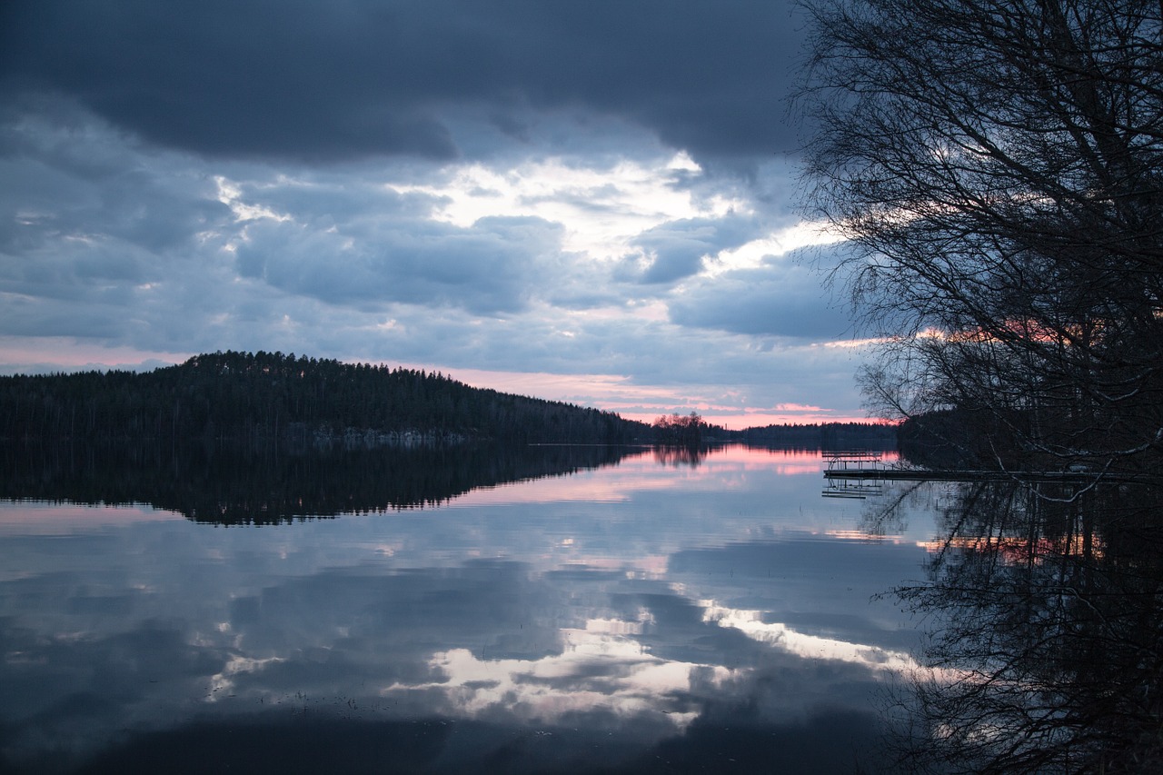 lake sky reflection free photo