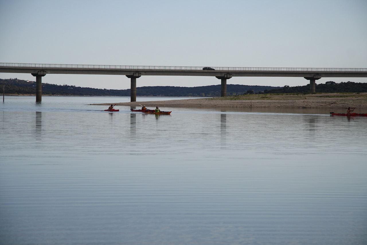 lake bridge kayak free photo