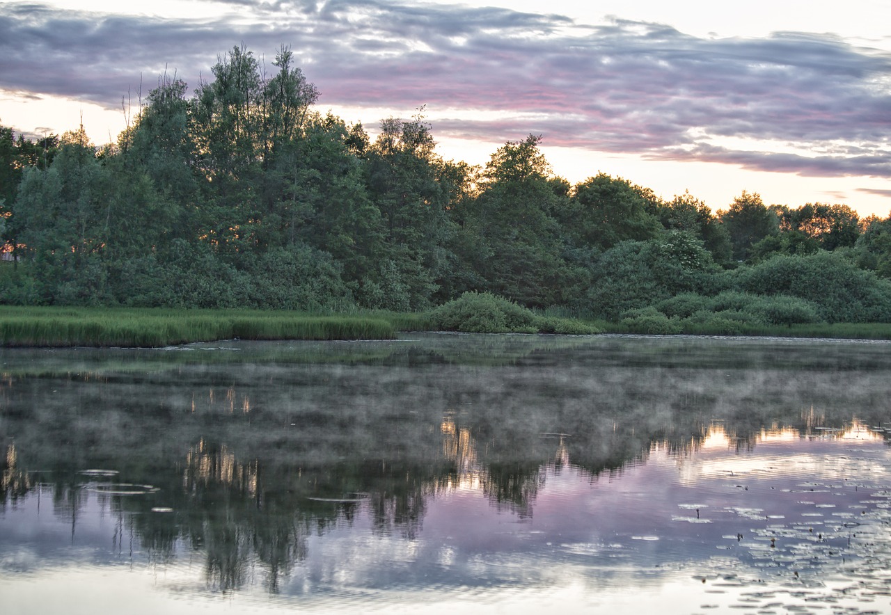 lake sunset natural free photo