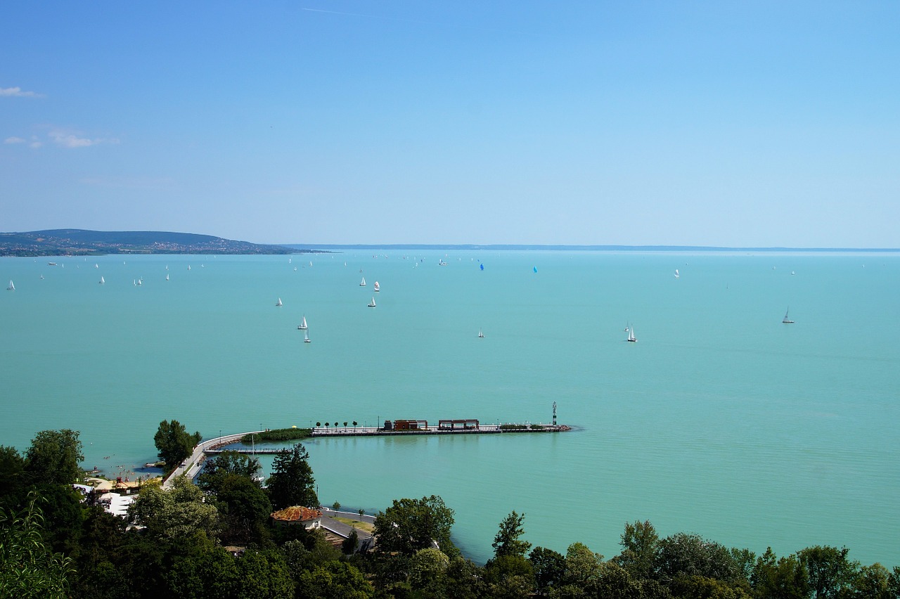 lake balaton water area free photo