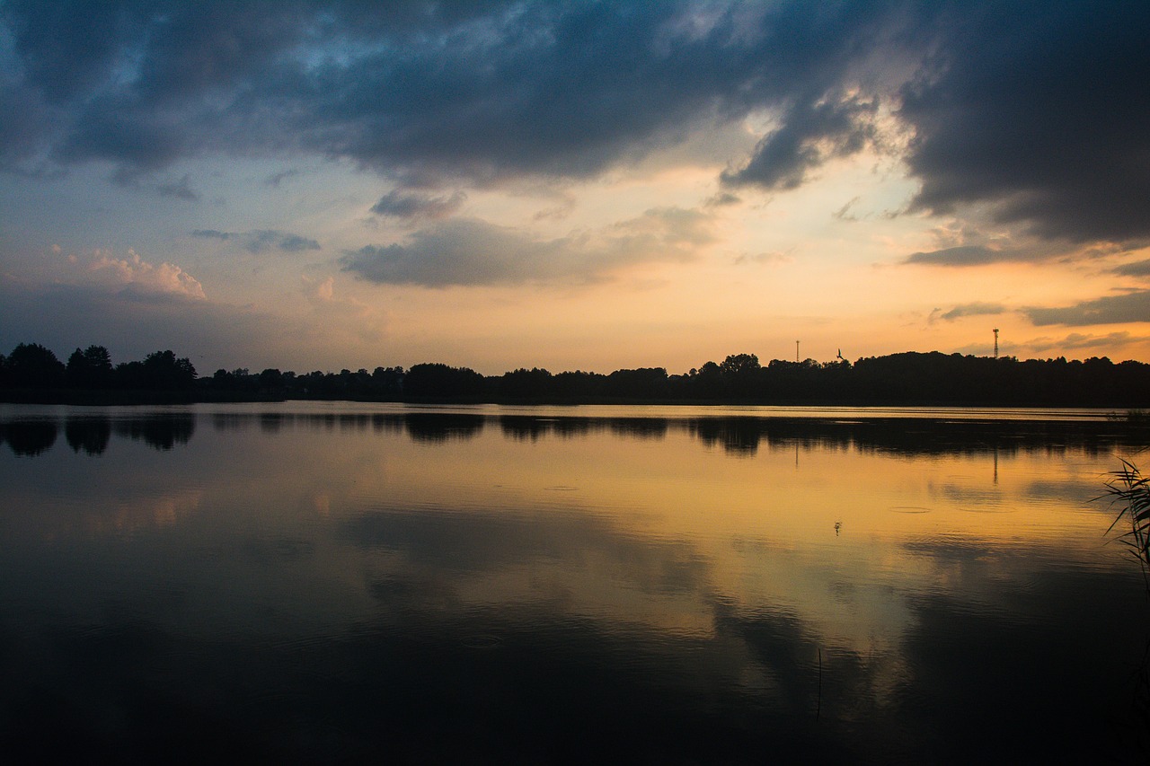 lake sunset masuria free photo