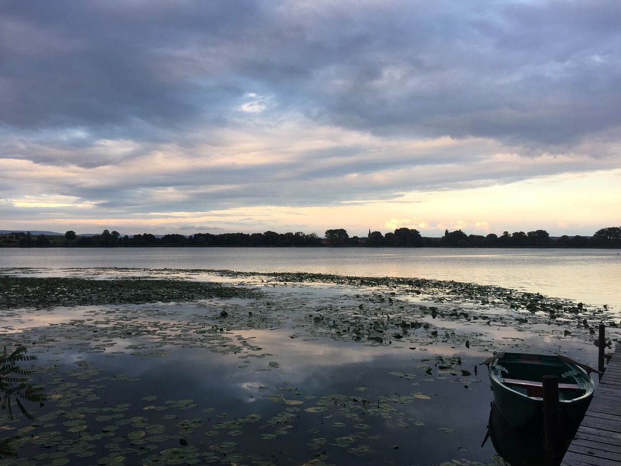 lake sunset abendstimmung free photo