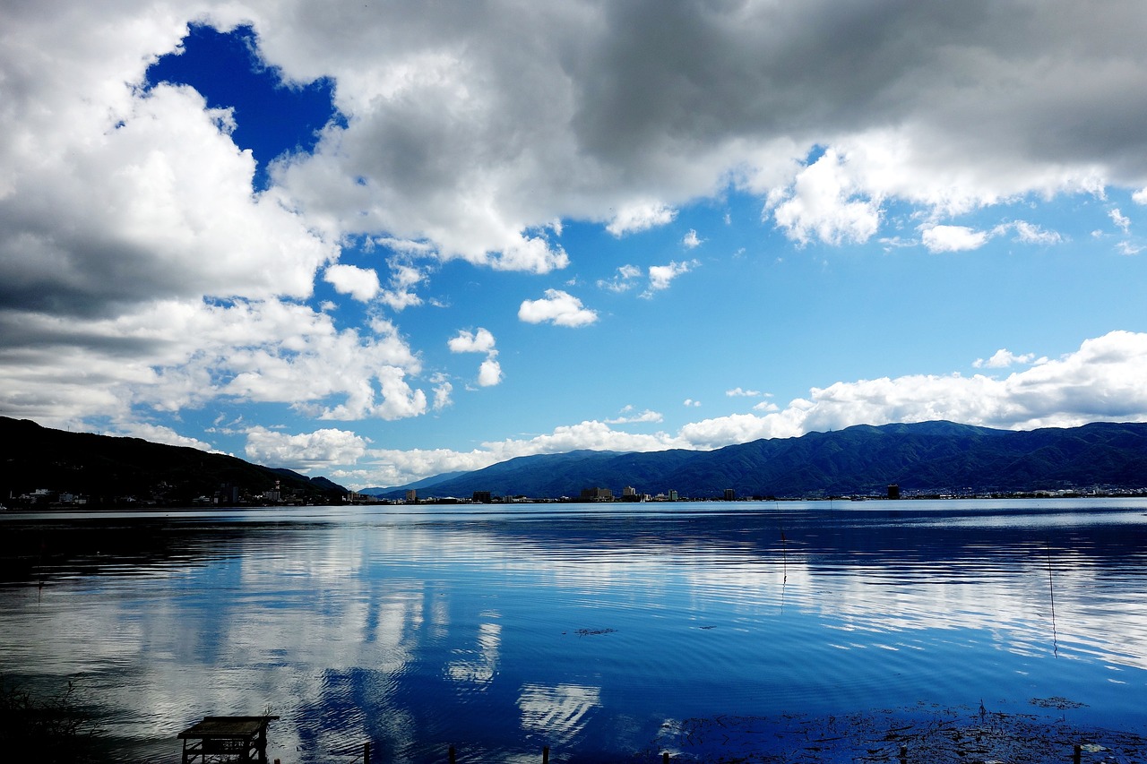 lake sky cloud free photo