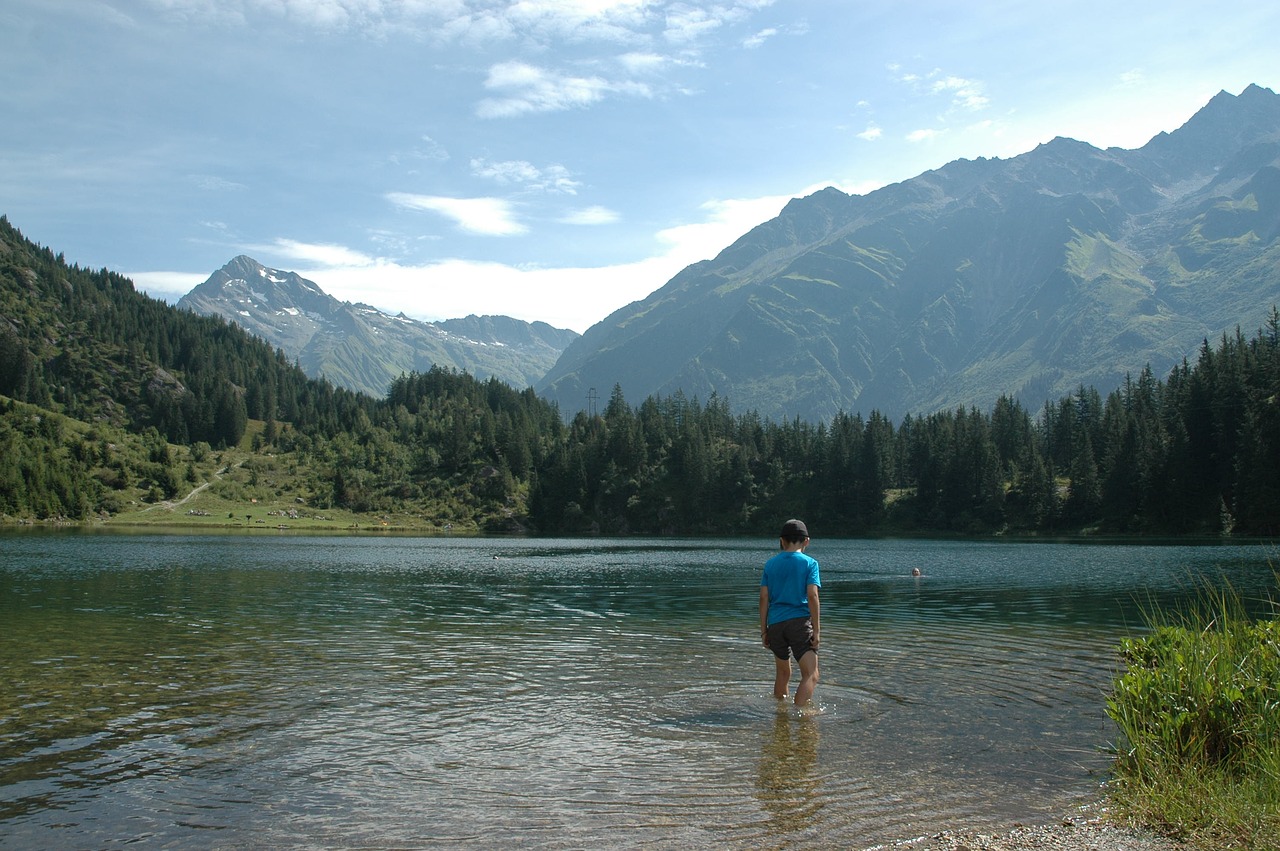 bergsee lake beach free photo