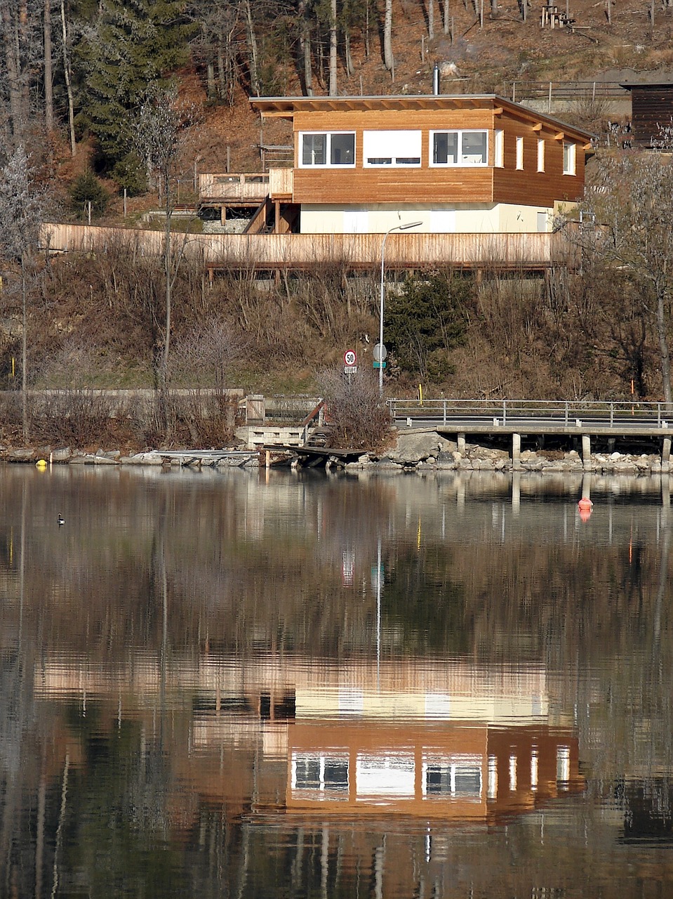 lake mirroring landscape free photo