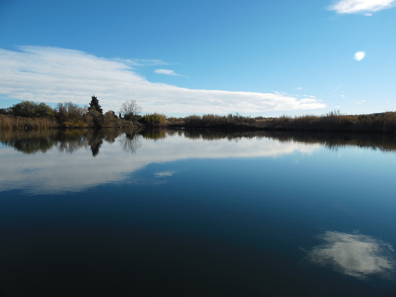 lake sky water free photo