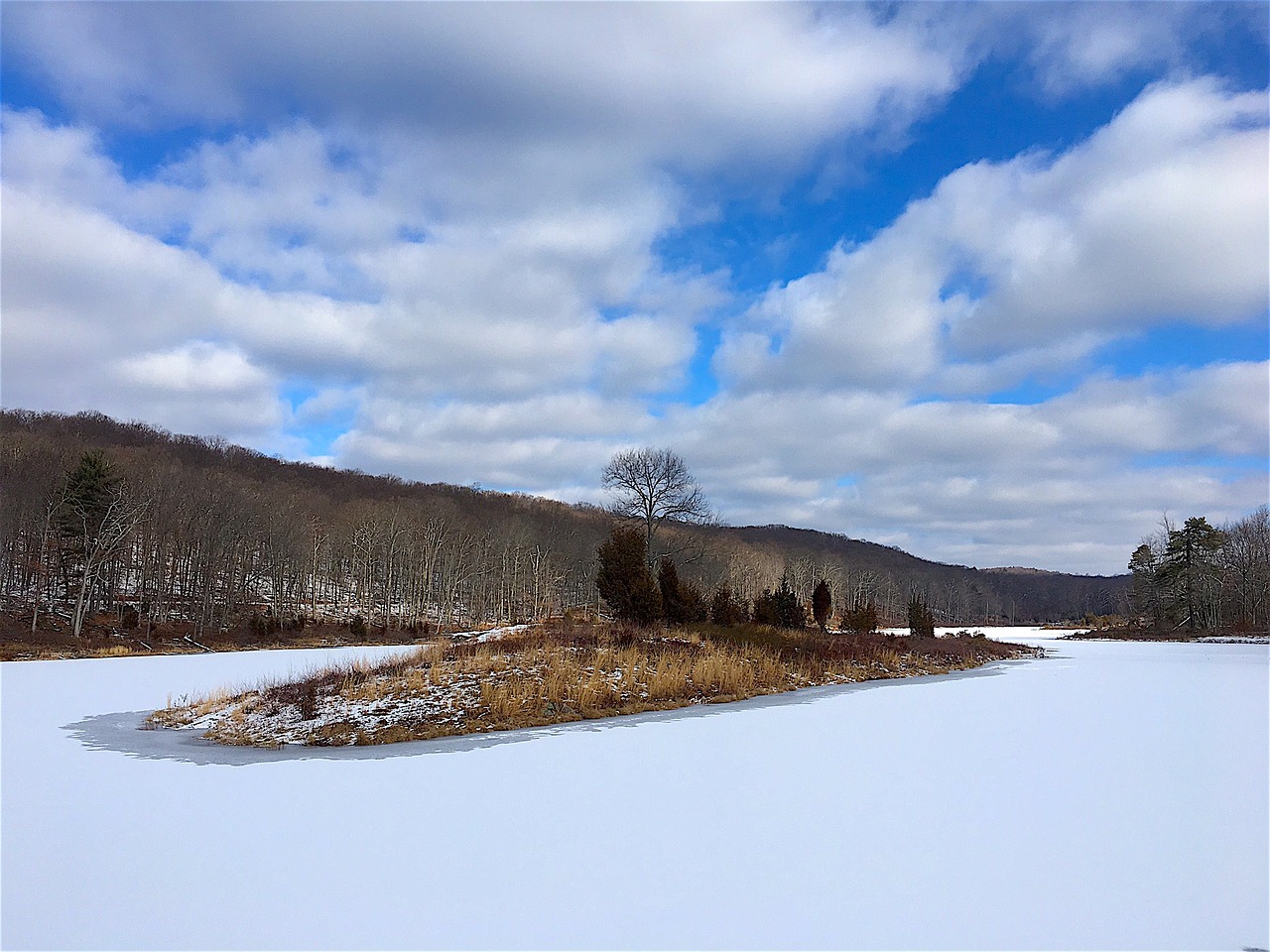 lake snow frozen free photo