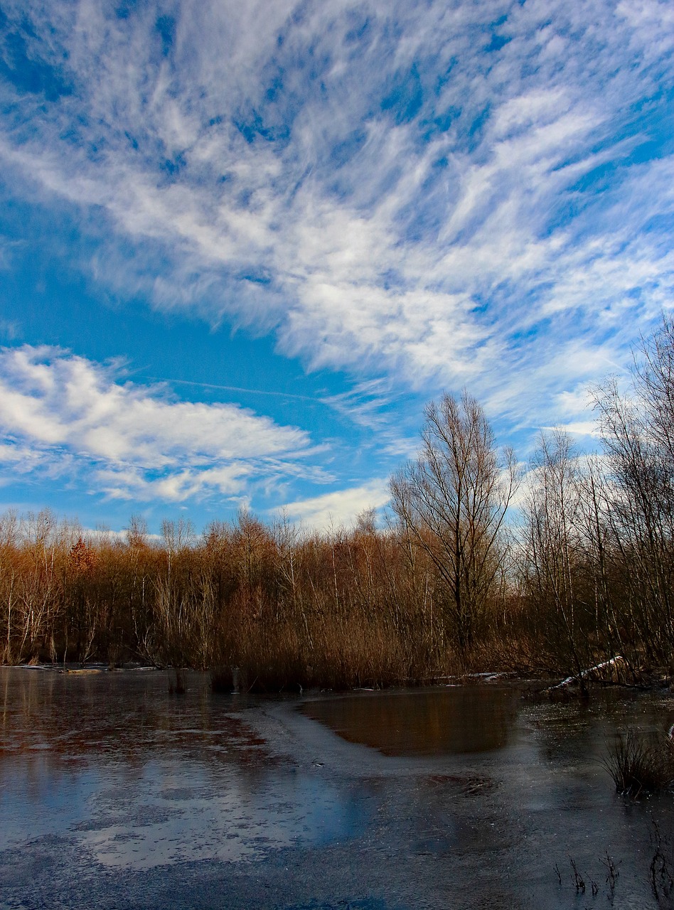 lake frozen winter free photo