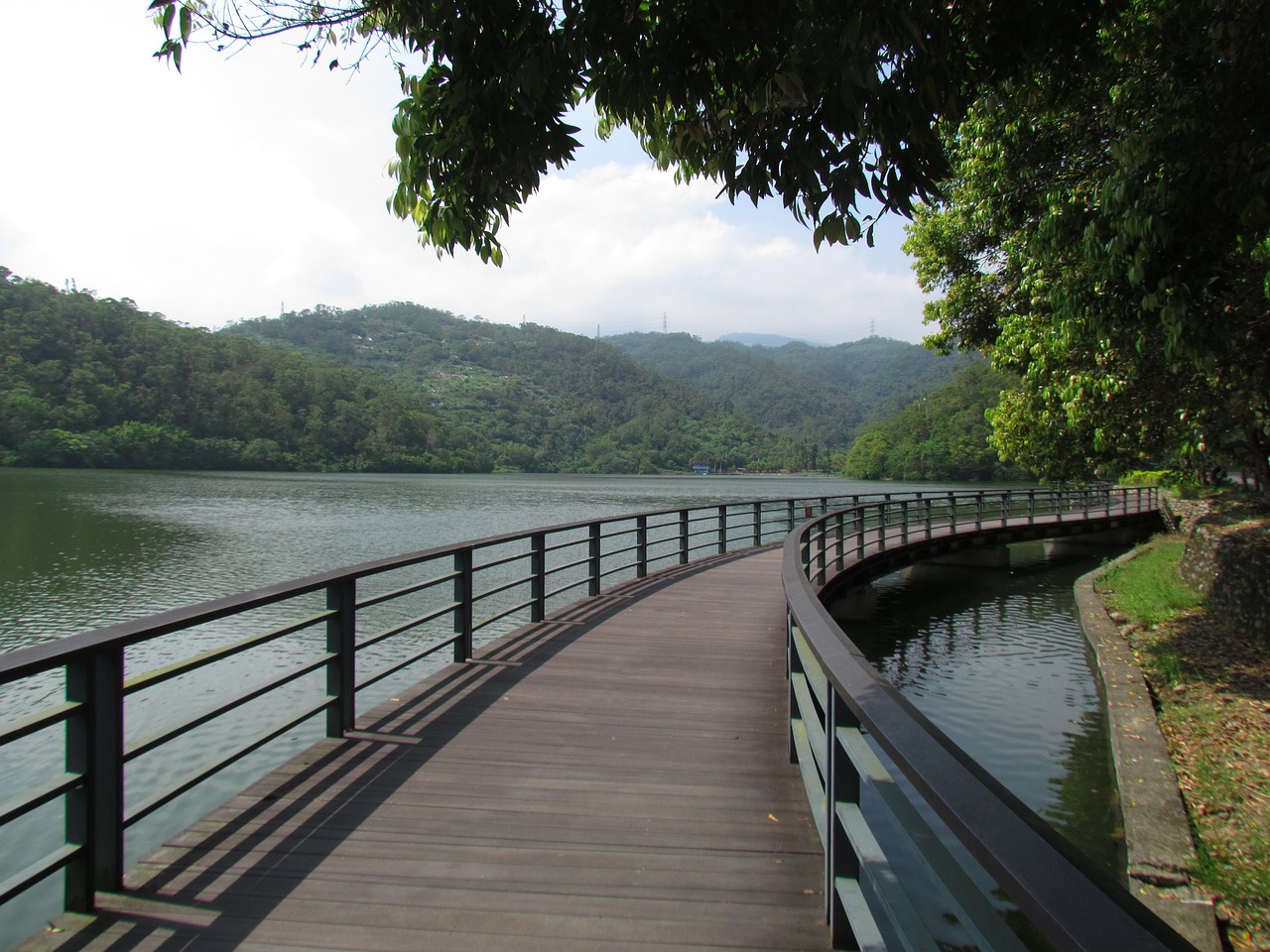 lake bicycle bridge reservoir free photo