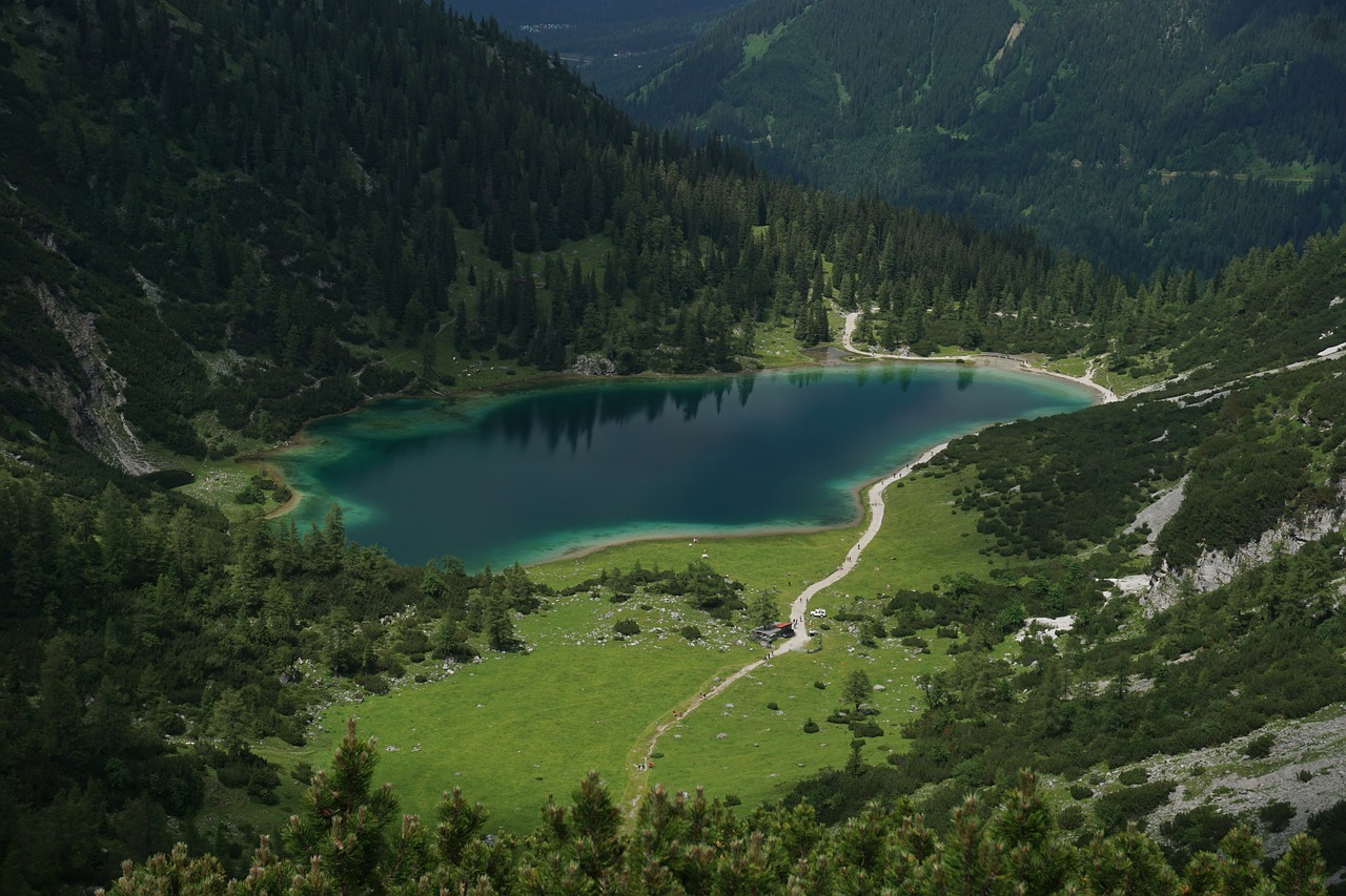 lake mountains alpine free photo