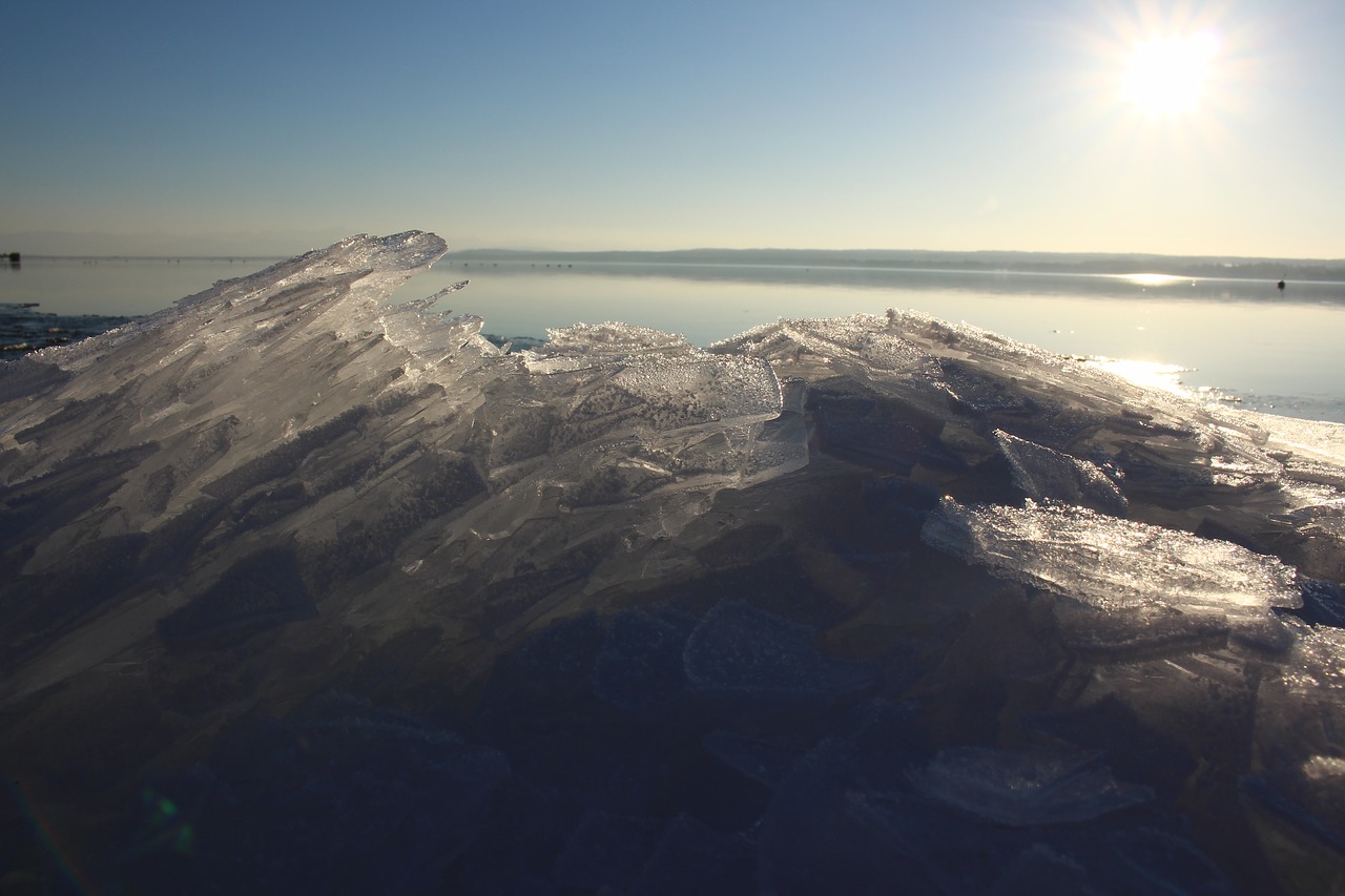 lake ice sun free photo