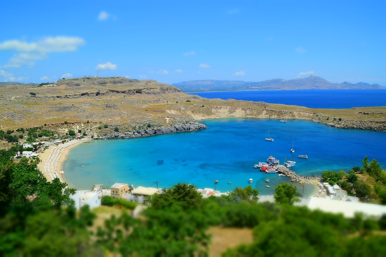 lake rhodes lindos free photo