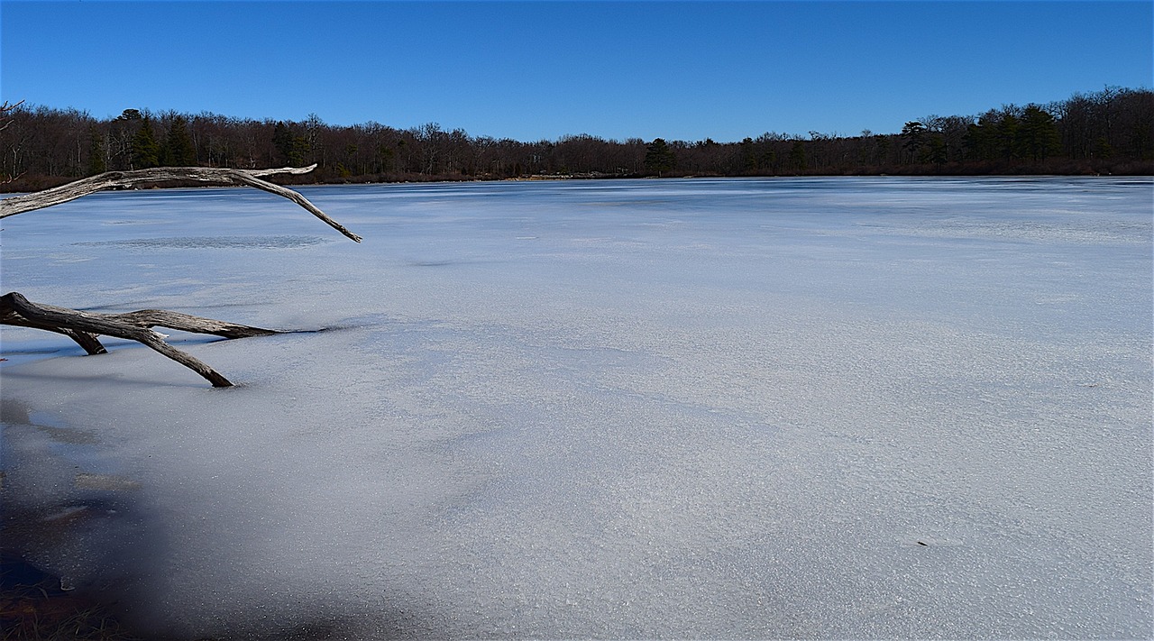 lake frozen winter free photo