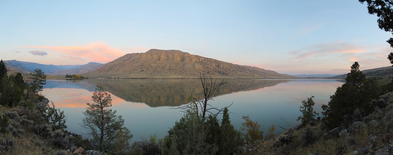 lake sunrise landscape free photo