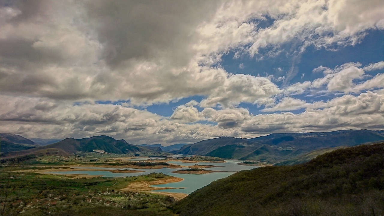 lake clouds nature free photo