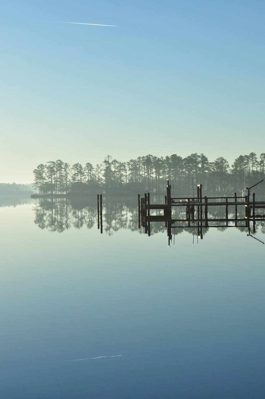 lake reflection north carolina free photo