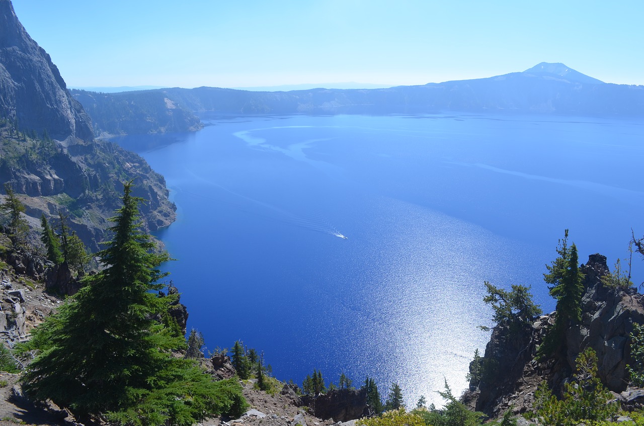 lake crater lake volcano free photo