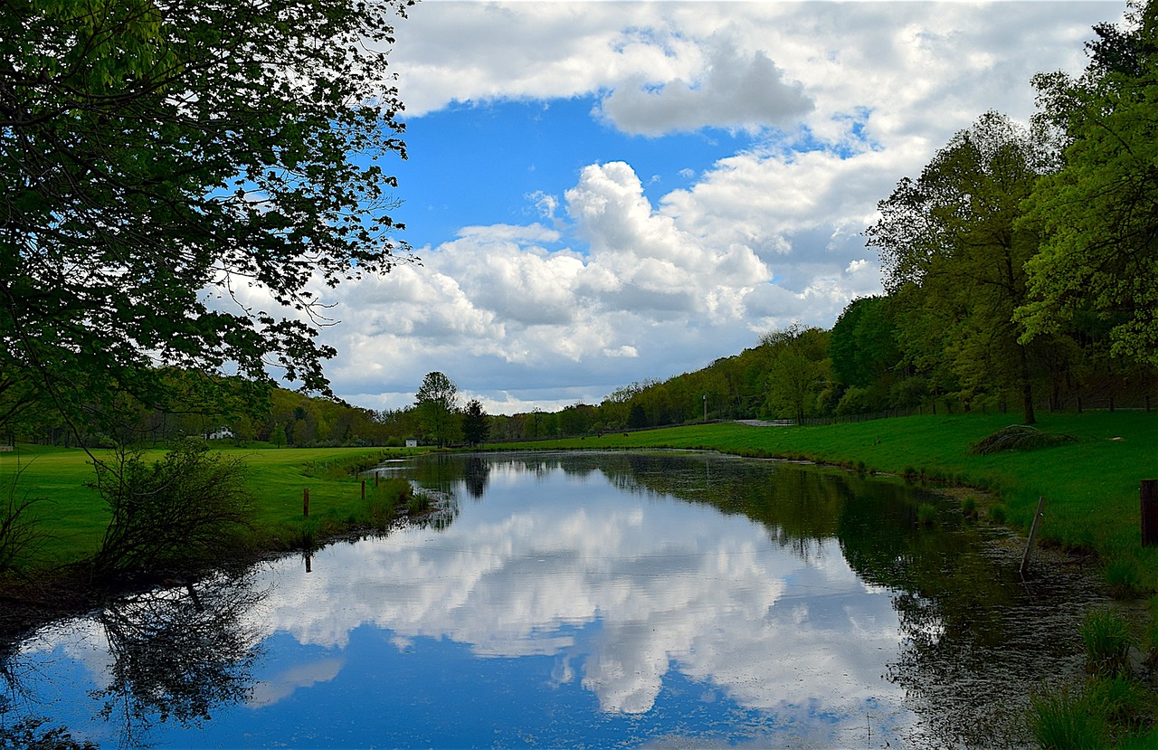 lake sky clouds free photo