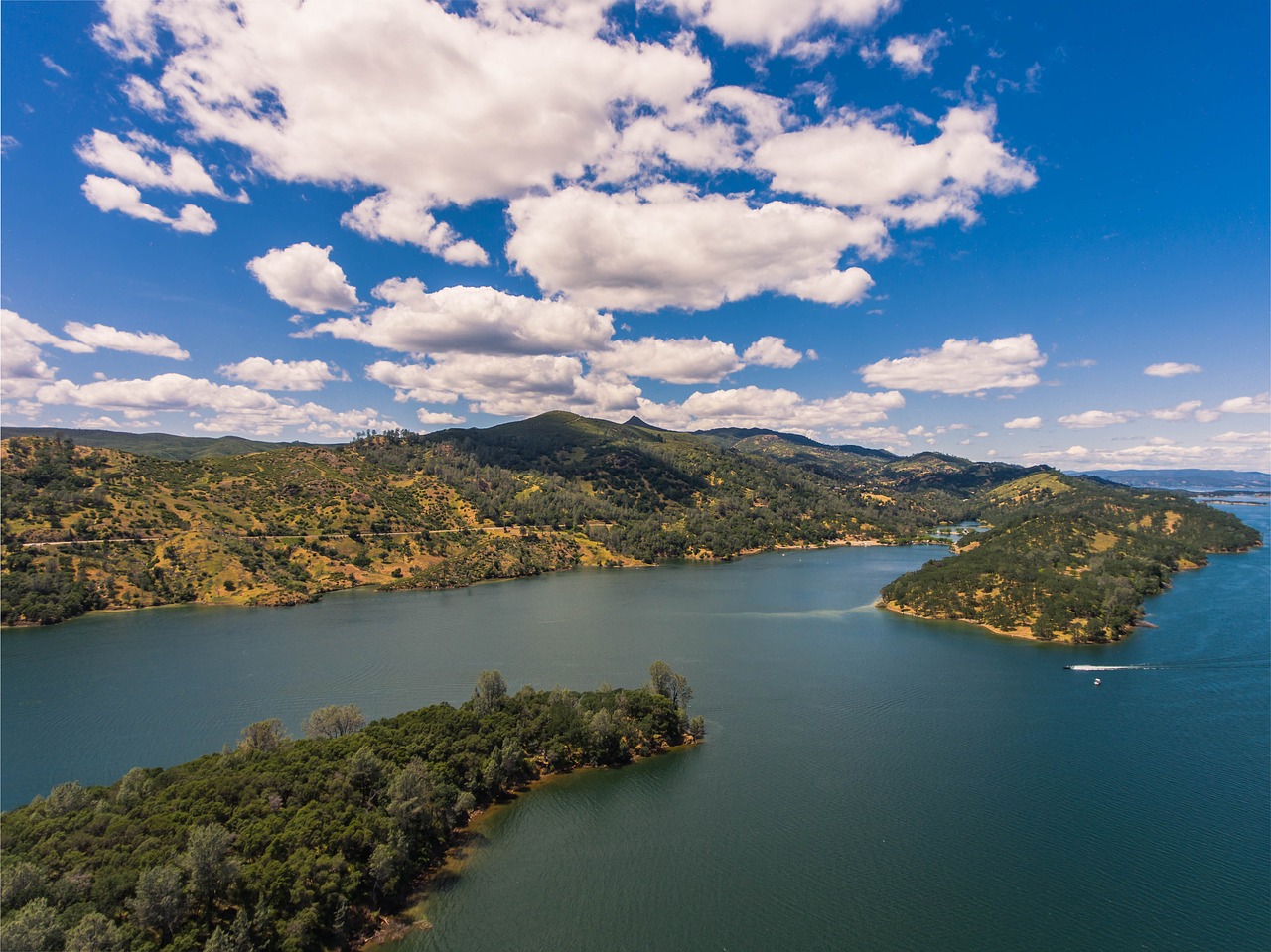 lake drone california free photo