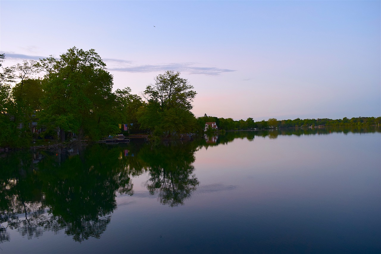 lake reflection trees free photo