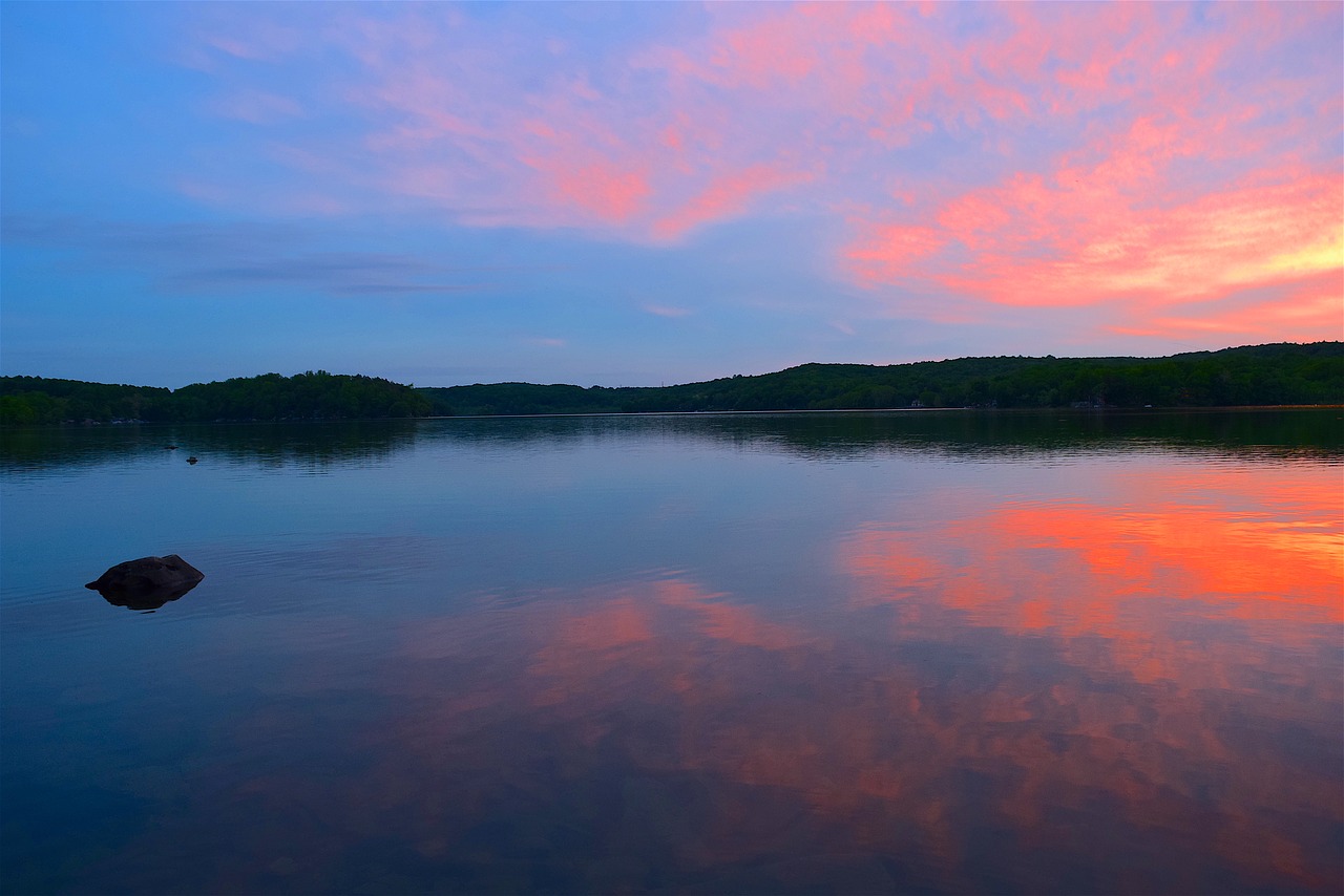 lake sunset colors free photo