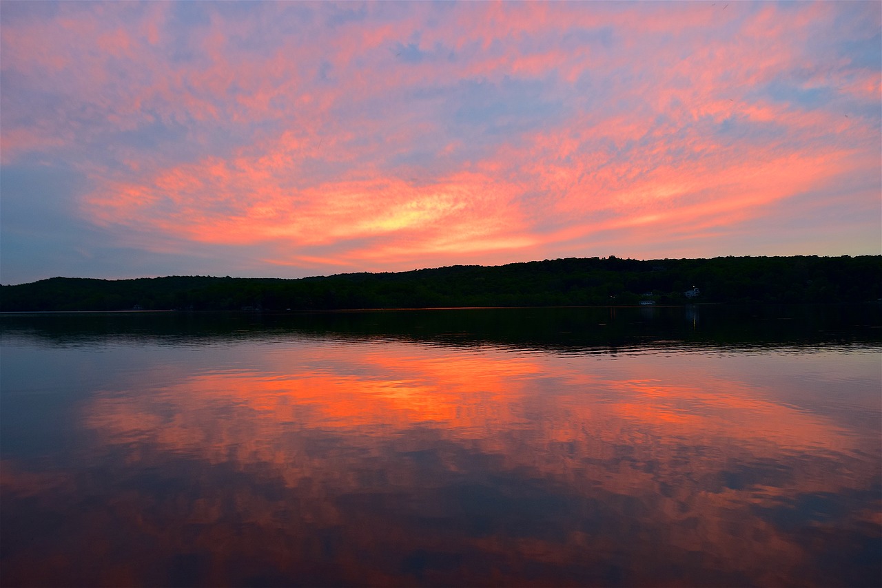 lake sunset colors free photo