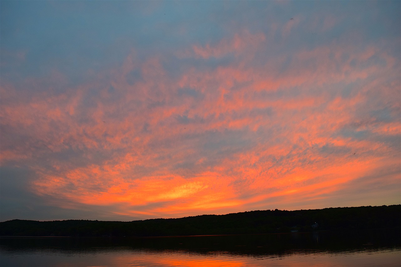 lake sunset colors free photo