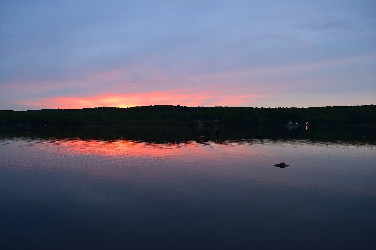 lake sunset colors free photo