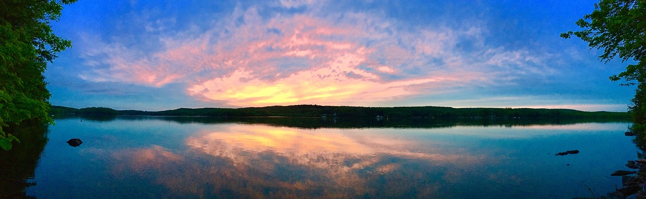 lake sunset water free photo