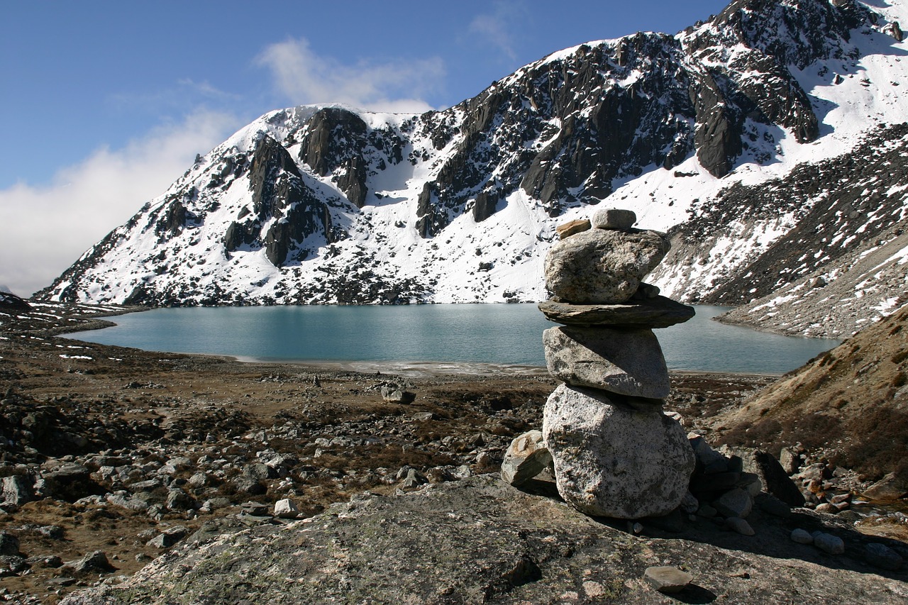 lake mountain gokyo free photo