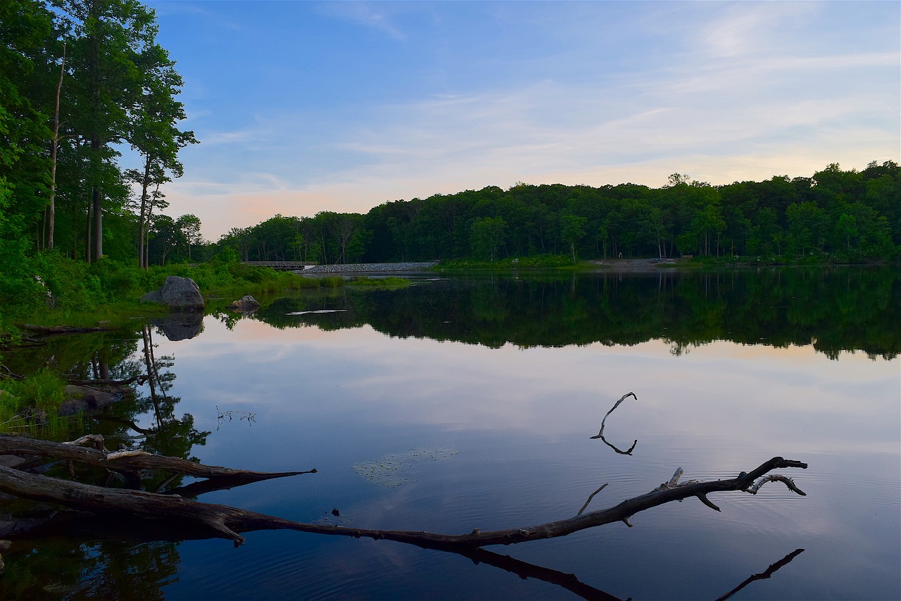 lake sunset water free photo