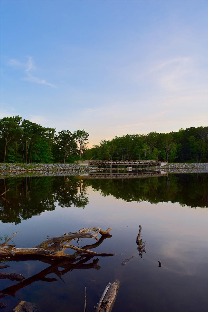 lake sunset water free photo