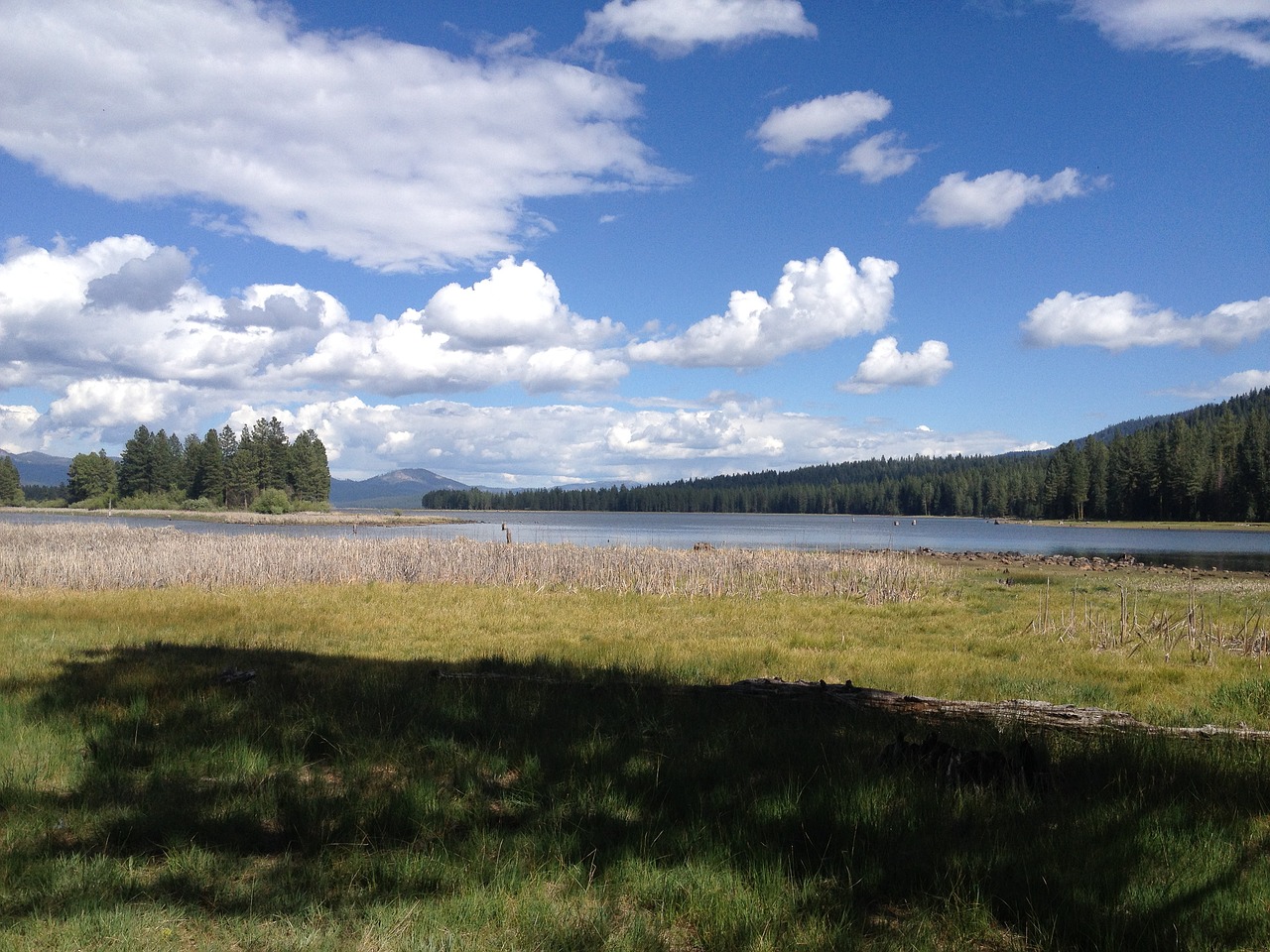 lake clouds sky free photo