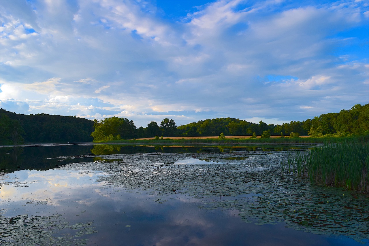 lake sky reflection free photo