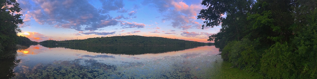 lake sunset reflection free photo