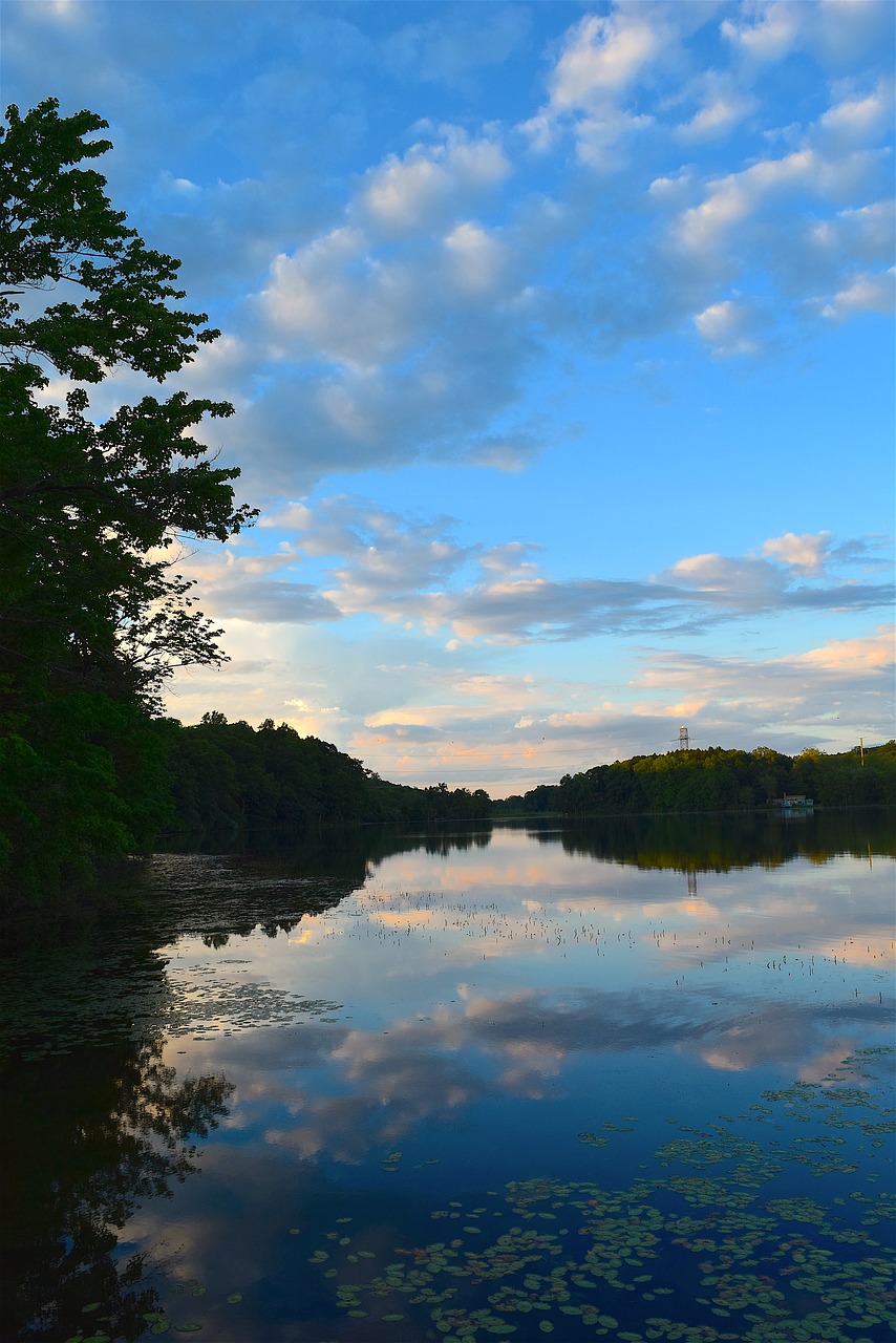 lake sunset reflection free photo