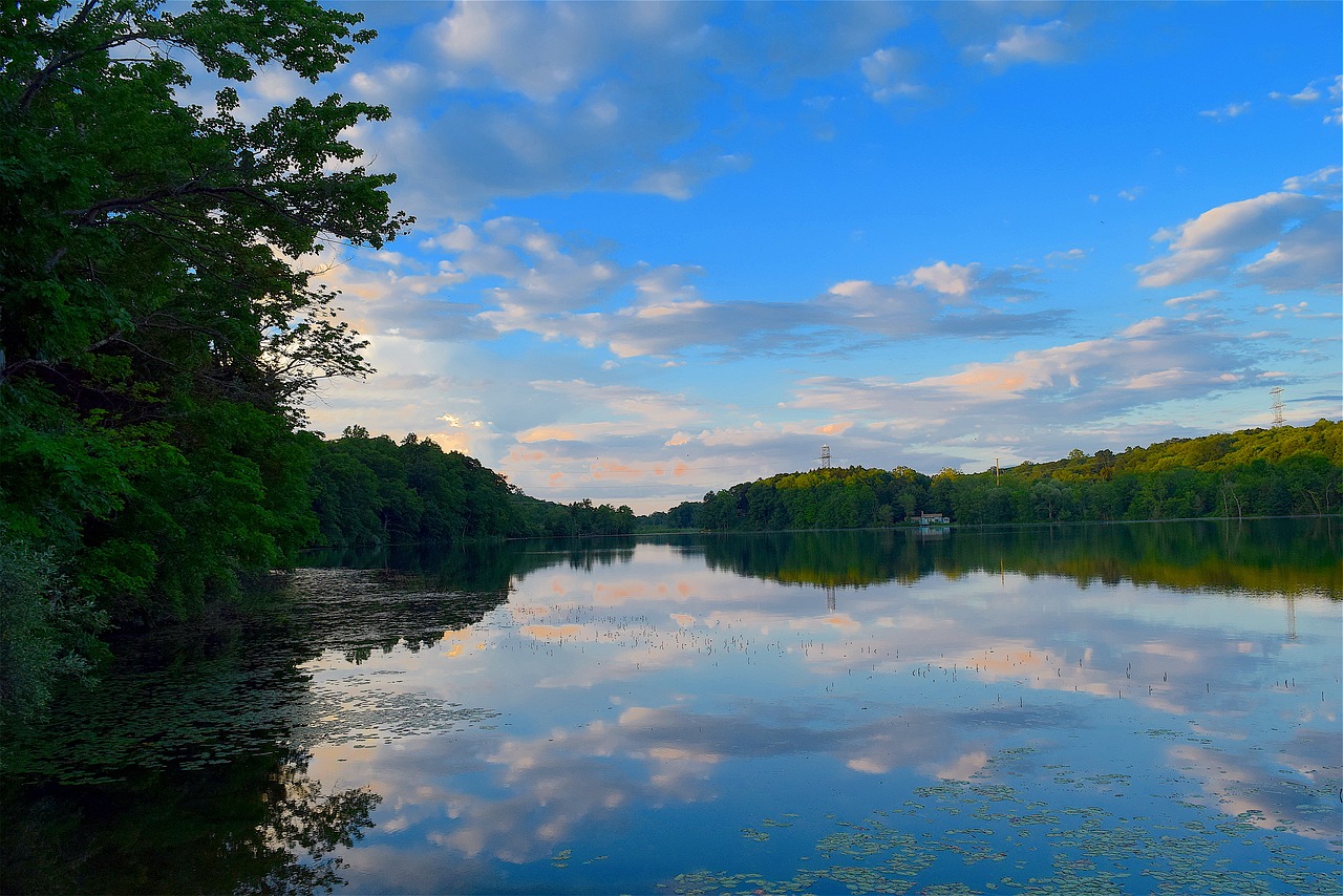 lake sunset reflection free photo