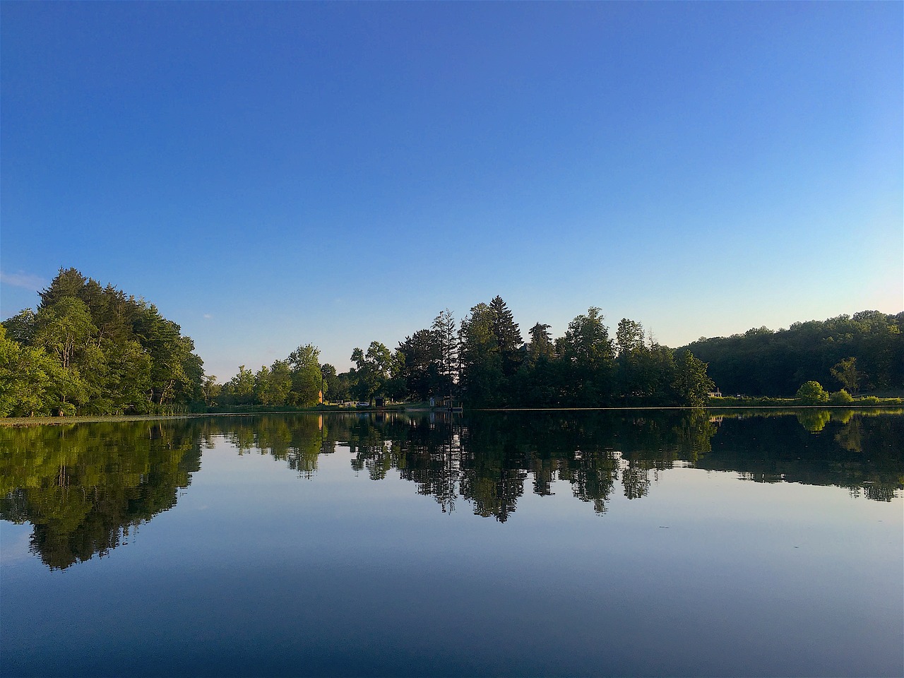 lake reflection summer free photo