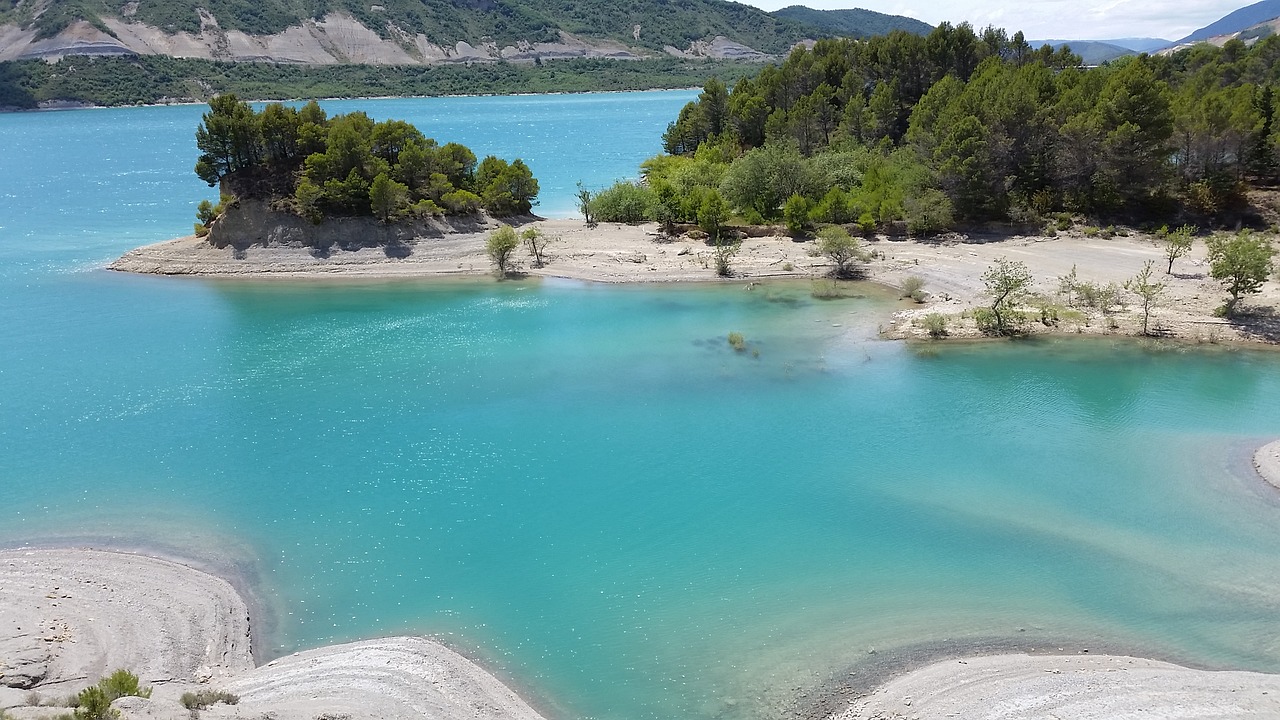 lake reservoir turquoise free photo