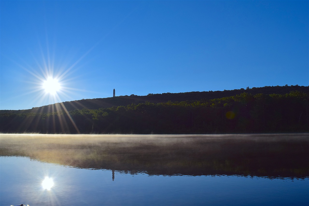 lake sunrise mist free photo