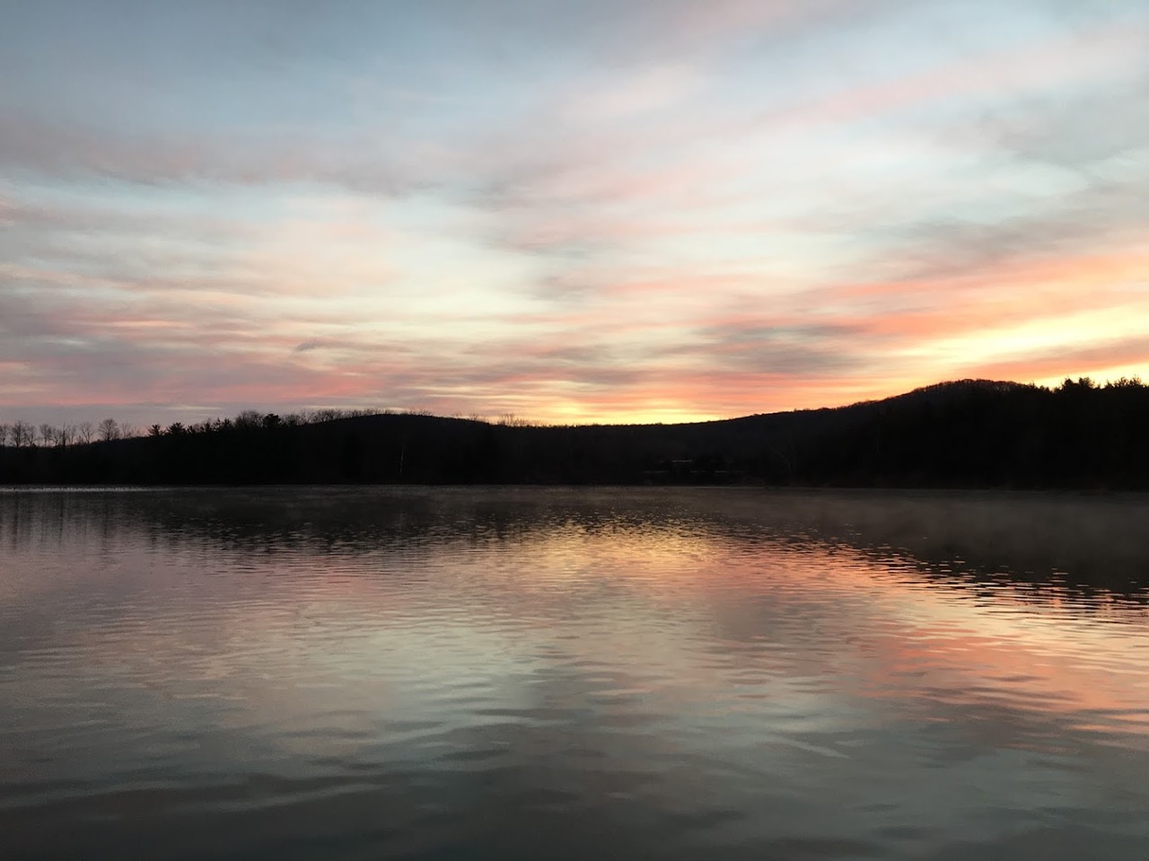 lake sunrise water free photo