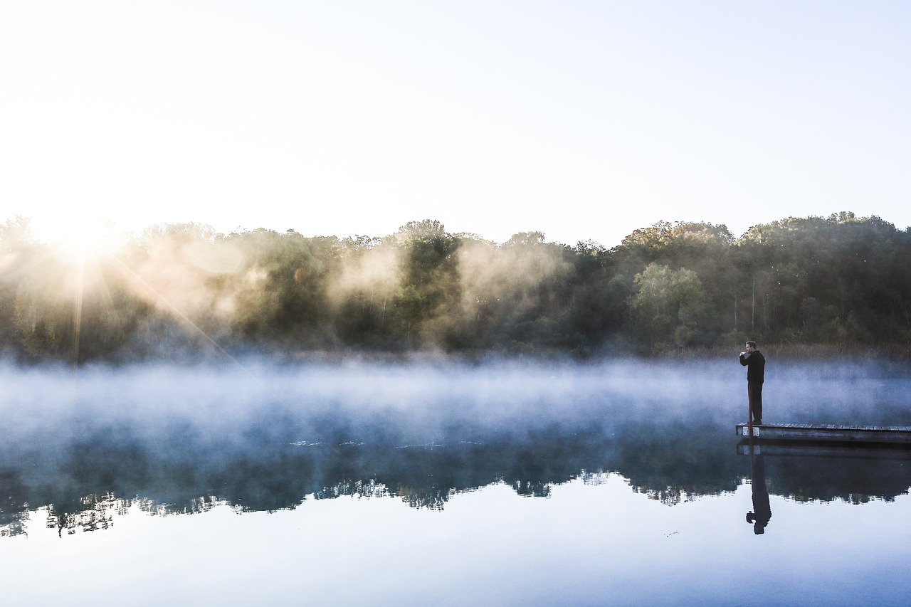 lake water fog free photo